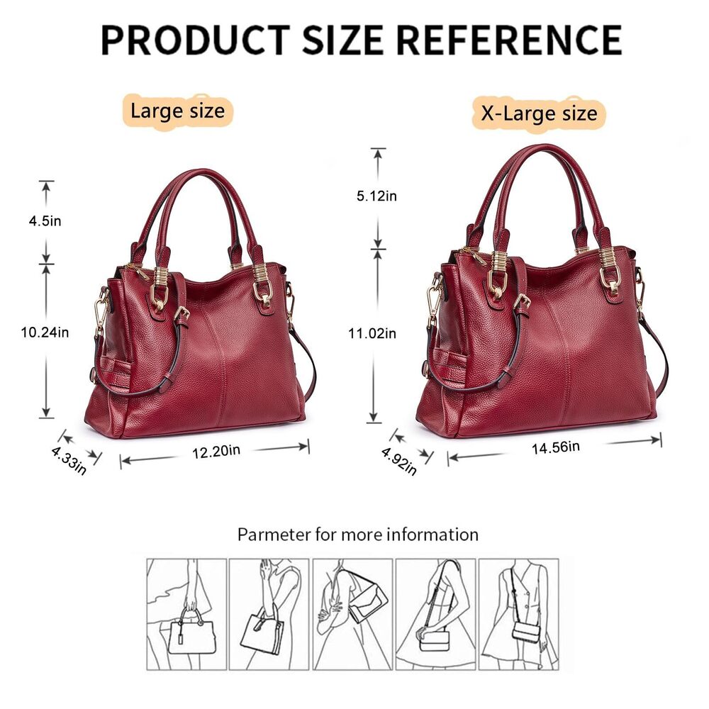 9319 Leather Purses and Handbags, Satchel Tote Shoulder Bag - Picture 4 of 6